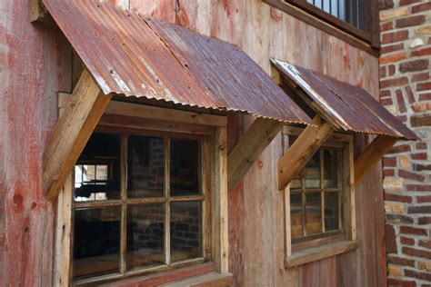 corrugated sheet metal   window awnings rustic house metal awning lake house