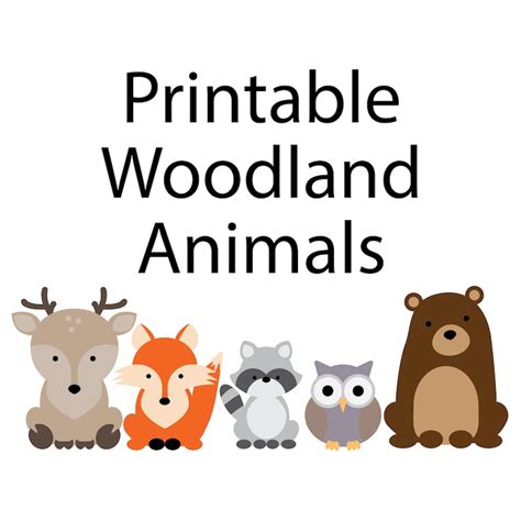 instant  printable woodland animals set woodland etsy