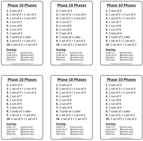 printable phase  cards