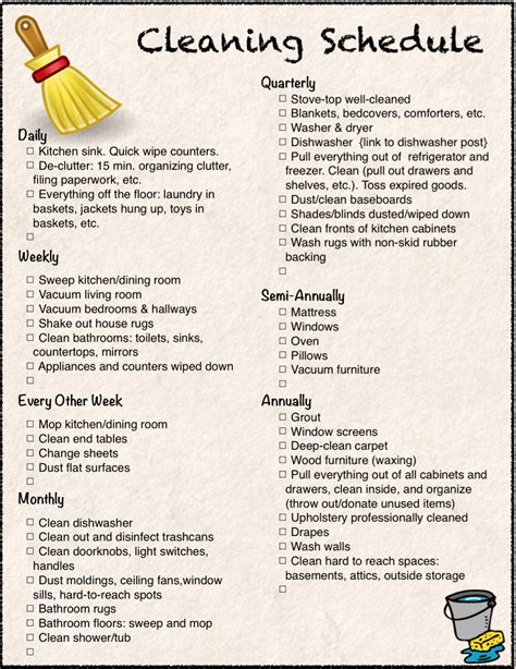 printable cleaning calendar  checklist  housewife modern