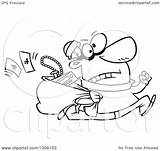 Clipart Sack Hasty Burglar Running Male Cartoon Illustration Toonaday Royalty Stolen Goods Lineart Outline Vector sketch template