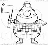 Lumberjack Coloring Pages Chubby Axe Holding Happy Clipart Cartoon Female Cory Thoman Outlined Vector Male Getcolorings Profitable sketch template