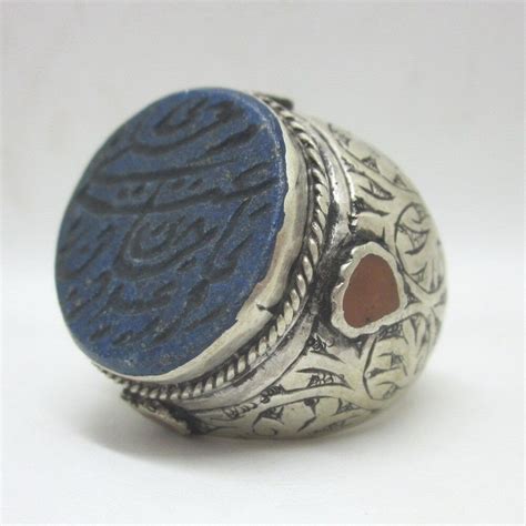 islamic rings 925 sterling silver lapis men muslim r90