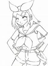 Rin Kagamine Cristal Lineart sketch template