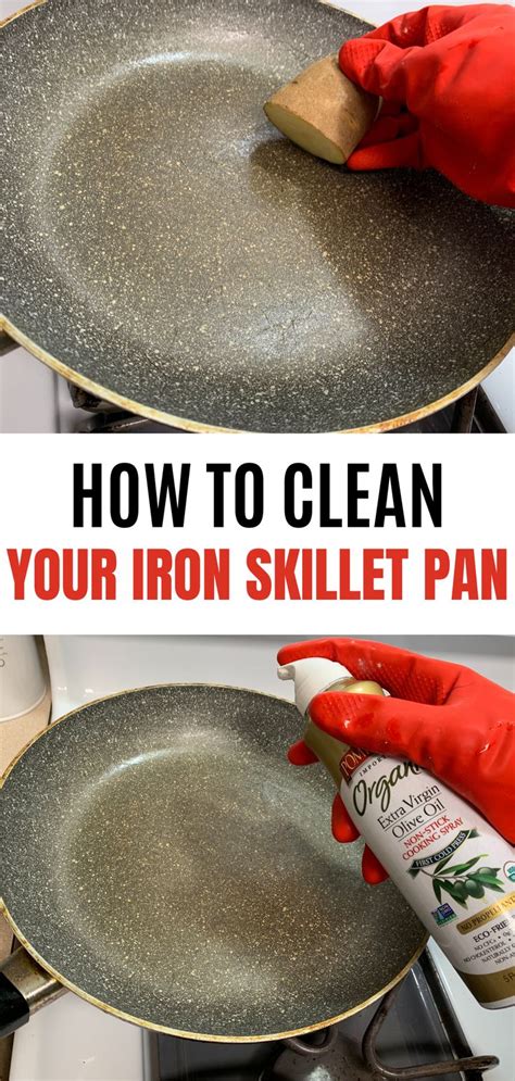 clean  iron skillet pan     remove rust diy
