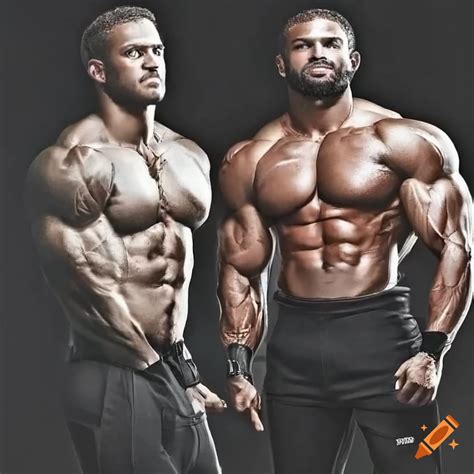 Two Muscular Men Flexing Their Biceps On Craiyon