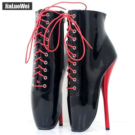 Ballet Boots 18cm Super High Heel Lace Up Pointed Toe