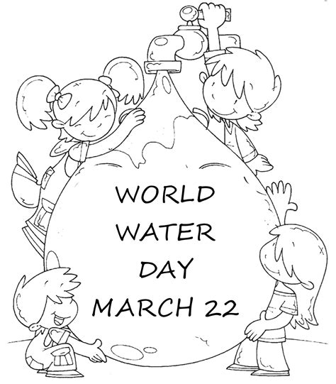 world water day coloring page activity work ideas pinterest world