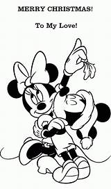 Coloring Pages Disney Christmas Mickey Mouse Merry Library Clipart Romantic sketch template