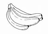Banana Coloring Pages Fruit Bunch Kids sketch template