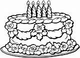 Coloring Birthday Pages Happy Cake Popular sketch template