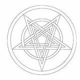 Coloring Pentagram Wiccan sketch template