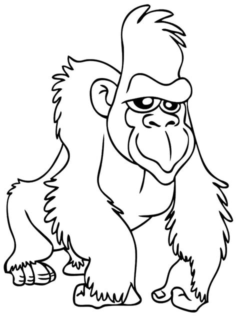 drawings gorilla animals printable coloring pages