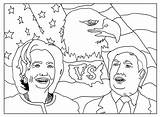 Coloring Trump Donald Hillary Vs Presidency sketch template