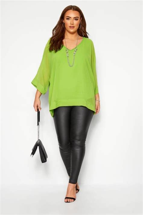 yours london lime green chiffon cape top yours clothing