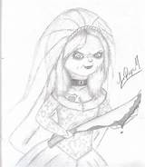 Chucky Bride Tiffany Coloring Pages Drawings Doll Chuckys Sketch Draw Deviantart Drawing Killer Template Print Search sketch template