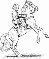 Horse Caballo Jinete Rearing Caballos Horseback Rider Colouring Pferde Printable Doma Bridle Ausmalbilder Cowboy Cowgirl sketch template