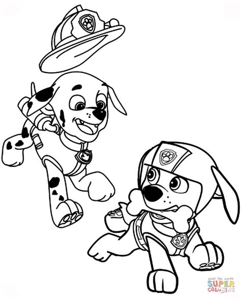 paw patrol coloring pages marshall  firetruck coloring home