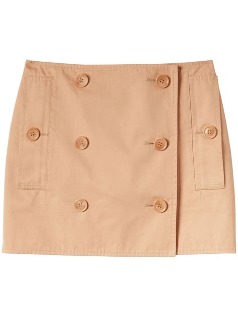 Burberry Trench Cotton Mini Skirt Neutrals Farfetch Uk