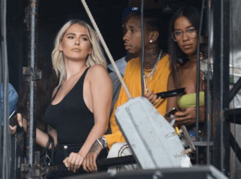 tyga spotted at wireless festival with rumored girlfriend and kylie