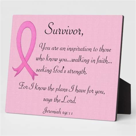 breast cancer survivor plaque with bible verse zazzle