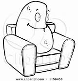 Couch Potato Lazy Clipart Coloring Cartoon Chair Vector Cory Thoman Outlined Getdrawings 2021 Illustration sketch template