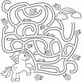 Maze Labyrinth Labirinto Labyrint Vindt Spel Geitjes Vectorillustratie Jonge Unicorno Regenboog Percorso Ritrovamento Aiuto Gelato Bambini Bianco Kerstboom Giften sketch template
