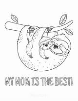 Sloth Mothers Cute Sloths sketch template