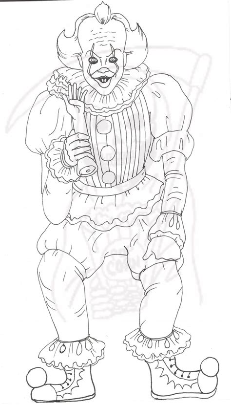 pennywise coloring page  creepy clown etsy   avengers
