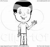 Adolescent Waving Teenage Friendly Boy Clipart Cartoon Cory Thoman Outlined Coloring Vector 2021 sketch template