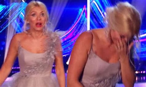 holly willoughby suffers wardrobe mishap on dancing on ice as dress
