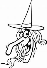 Witch Coloring Halloween Face Pages Drawing Printable Kids Template Drawings Cartoon Scary Color Easy Print Book Colouring Getdrawings Silhouette Vector sketch template
