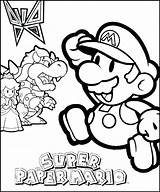 Coloring Mario Paper Pages Super Getcolorings sketch template