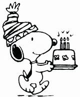 Snoopy Birthday Coloring Pages Printable Getcolorings Happy Color sketch template
