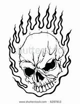 Skull Flaming Coloring Pages Drawing Skulls Fire Getdrawings Kids Printable Getcolorings sketch template