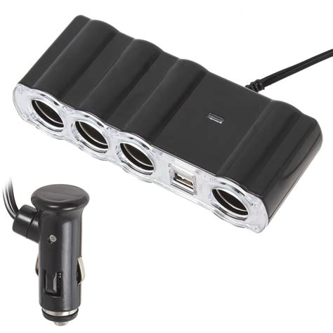 multi socket car charger vehicle cigarette lighter splitter dual usb ports plug adapter