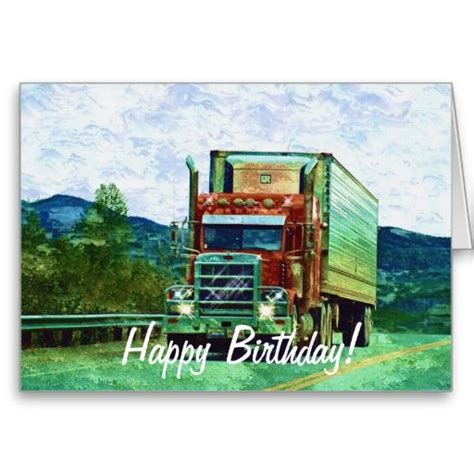 big rig road liner truck lover birthday card zazzlecouk happy