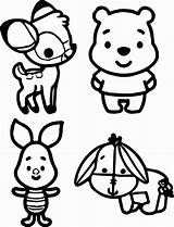 Coloring Pages Pooh Baby Winnie Disney Tigger Cute Colouring Sheets Kawaii Cartoon Animal Drawing Color Printable Eeyore Princess Bunny Kids sketch template