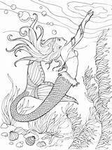 Mermaid Coloring Pages Adults Mermaids Adult Colouring Christmas Book Beautiful Sheets Kids Sea Printable Pregnant Fish Dover Publications Color Welcome sketch template