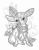 Coloring Pages Dog Mandala Adult Printable Books Pixel Animal Chihuahua Cute Print Adults Sheets Getcolorings Drawing Color Drawings Colouring Fabric sketch template