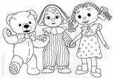 Andy Pandy Coloring Pages Printable Holding Together Hand Cartoons Cartoon They Fun Kids Loo Looby Teddy Part Colouring Builder Bob sketch template