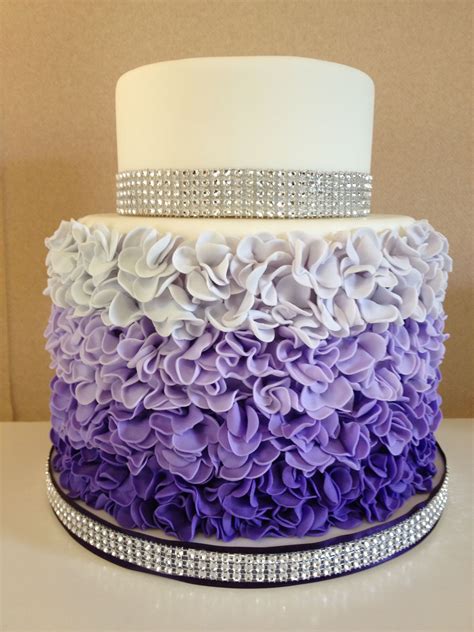 Purple Fondant Ombré Ruffle Cake Made By Me Emily Barnes Foley