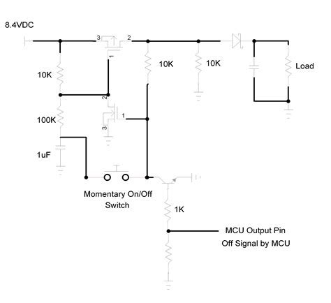 microcontroller    bypass  momentary switch   latching ciircuit