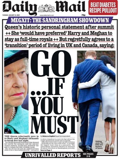 megxit prince harry meghan markle how the front pages reacted