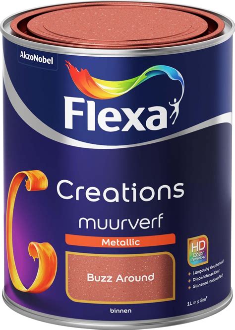 flexa creations muurverf metallic buzz   liter bol