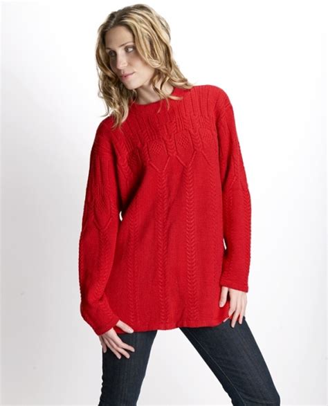bright red ladys sweater  craft boutique sweaters