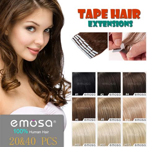 emosa tape hair extensions adhesive human hair extensions natural brazilian virgin hair remy