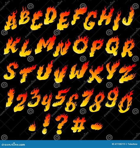fire font burning abc flame alphabet fiery letters hot typo cartoon vector cartoondealer