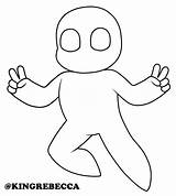 Chibi Base Peace Sign Body Drawing Template Hand Coloring Getdrawings sketch template