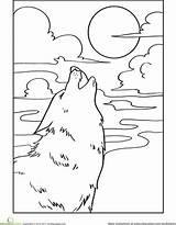 Coloring Wolf Howling Pages Worksheets Moon Worksheet Wolves Drawing Printable Education Kids Activities Cub Drawings 386px 23kb Complicated Visit Choose sketch template